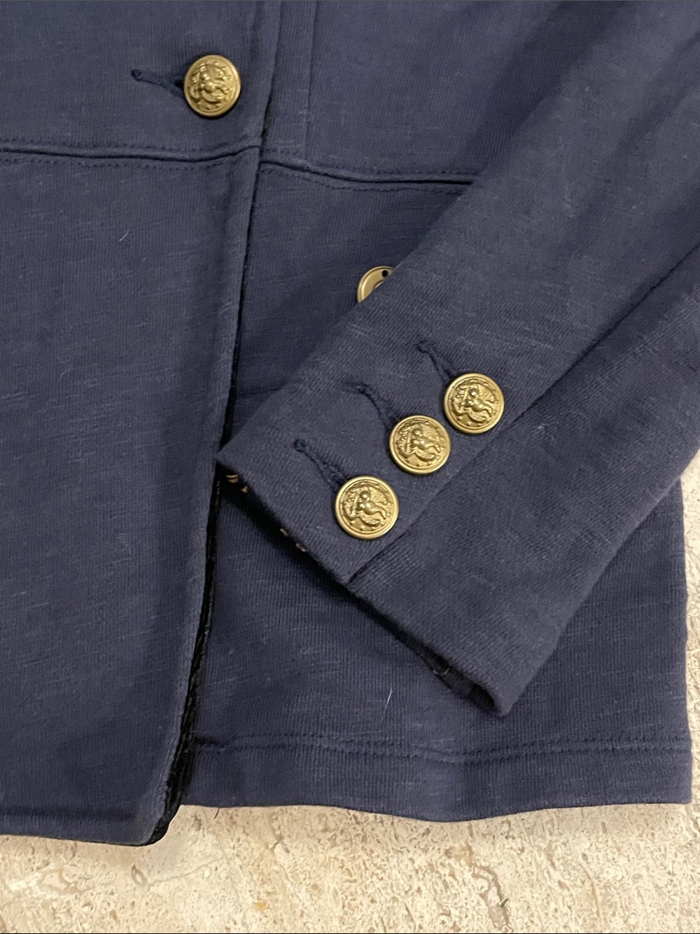 Ralph Lauren Denim & Supply Military Officer Jacket Navy Gold Velvet Lapel Sz M - Picture 10 of 16